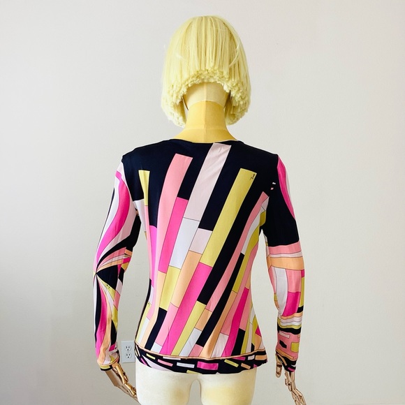 Emilio Pucci Pink Yellow Blouse Vintage From the 2000's - Picture 3 of 7